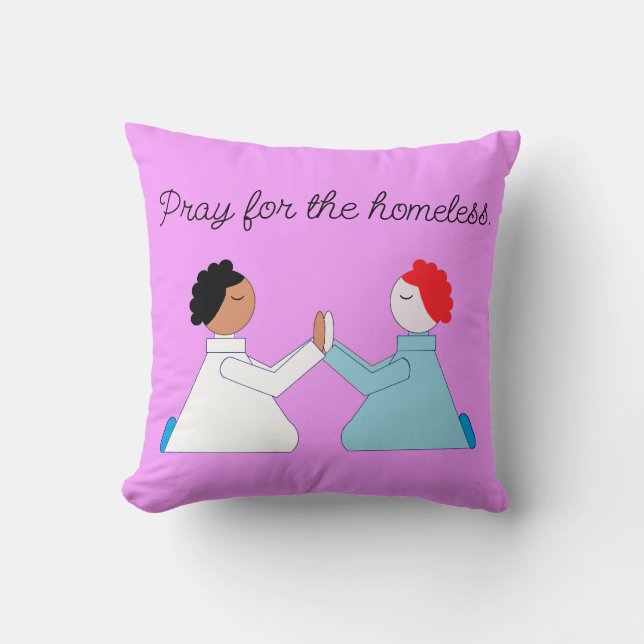 Pray for the Homless: Lavender Kudde (Framsida)