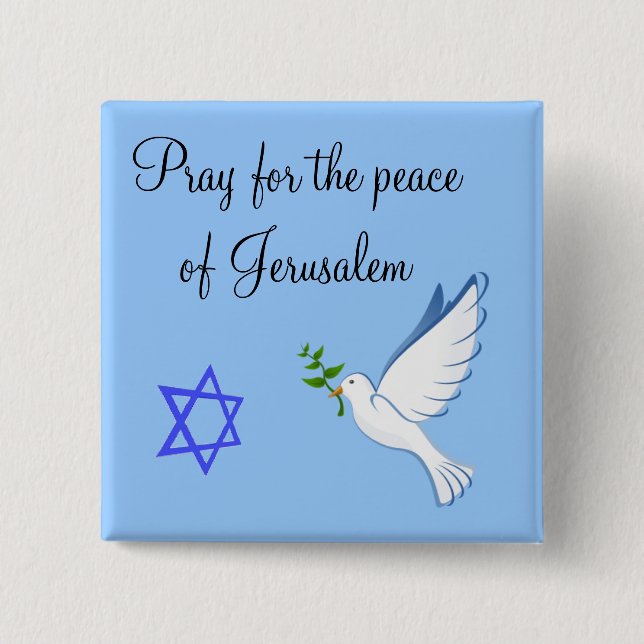 Pray for the peace of Jerusalem Button Knapp (Framsida)