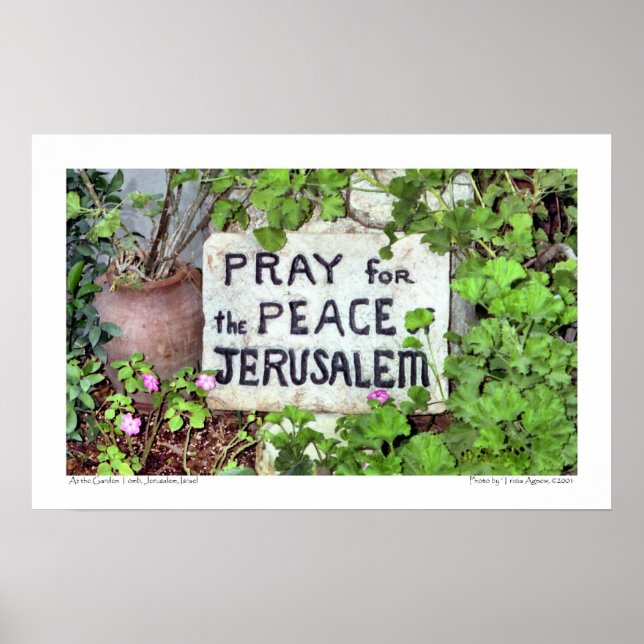 "Pray for the Peace of Jerusalem" poster (Framsidan)