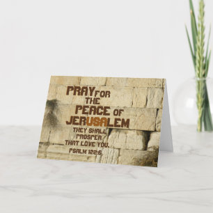 Pray for the Peace of Jerusalem, Psalm 122:6 Kort