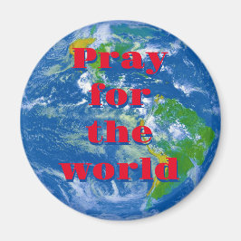 Pray for the World Earth Globe Magnet