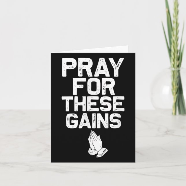 Pray For These Gains Fitness Gym Motivational  Kort (Framsida)