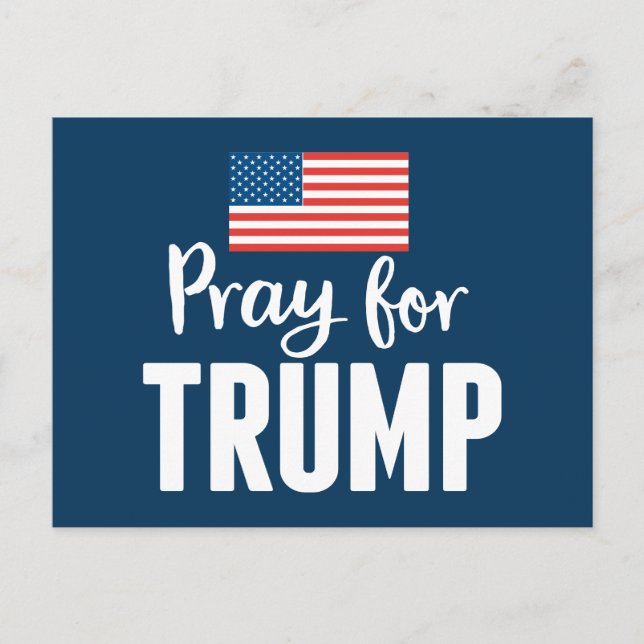 Pray for Trump - 2020 med amerikansk Flagga Vykort (Framsida)