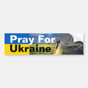 Pray for Ukraina Bumper Sticker Bildekal