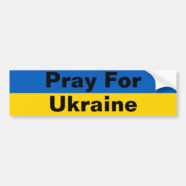 Pray for Ukraina Bumper Sticker Bildekal (Framsidan)