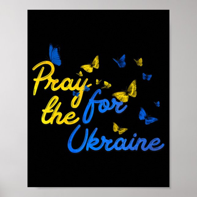 Pray for Ukraina Butterfly Ukraina stand with Ukra Poster (Framsidan)