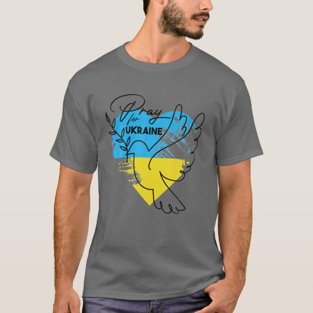 Pray for Ukraina Flagga Free Ukraina - jag stöder  T Shirt (Framsida)