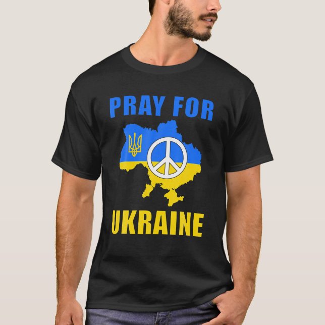 Pray for Ukraina Flagga Free Ukraina - jag stöder  T Shirt (Framsida)
