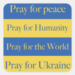 Pray for Ukraina Fyrkantigt Klistermärke