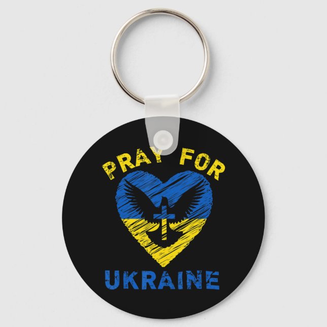 Pray for Ukraina Nyckelring (Framsida)