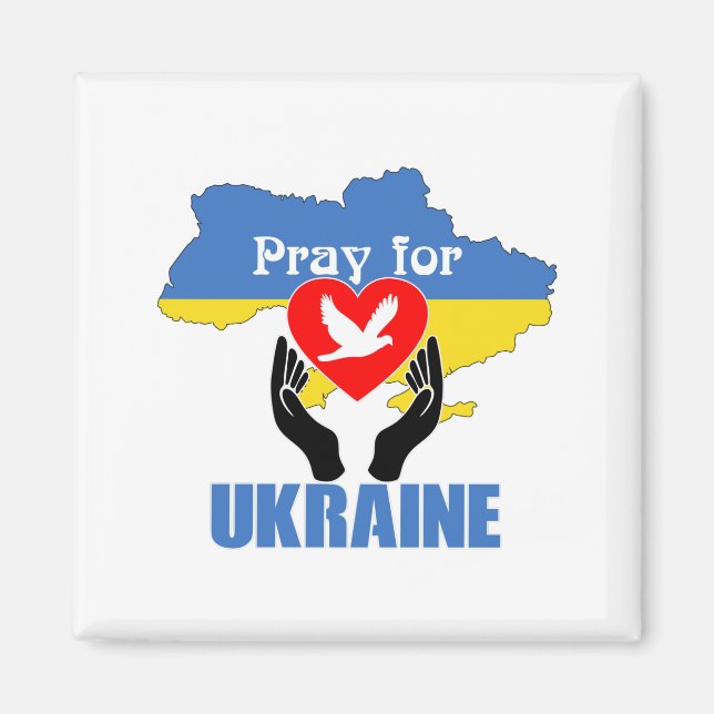 Pray for Ukraina - Peace & Kärlek Magnet (Framsidan)