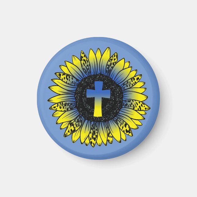 Pray for Ukraina Solros and Kor Magnet (Framsidan)