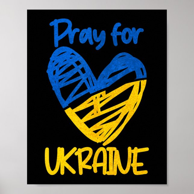 Pray for Ukraina stand with Ukraina Support Ukrain Poster (Framsidan)