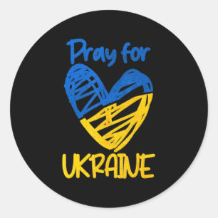 Pray for Ukraina stand with Ukraina Support Ukrain Runt Klistermärke