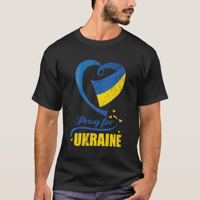 Pray for Ukraina T Shirt (Framsida)