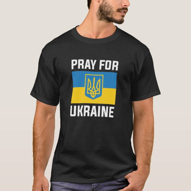 Pray for Ukraina T Shirt (Framsida)