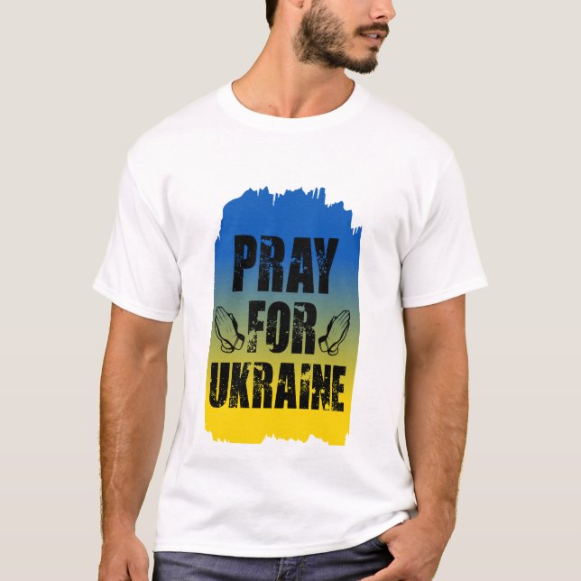 Pray for Ukraina T Shirt (Framsida)