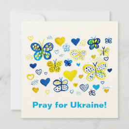 Pray for Ukraina! Vattenfärgade fjärilar och hjärt