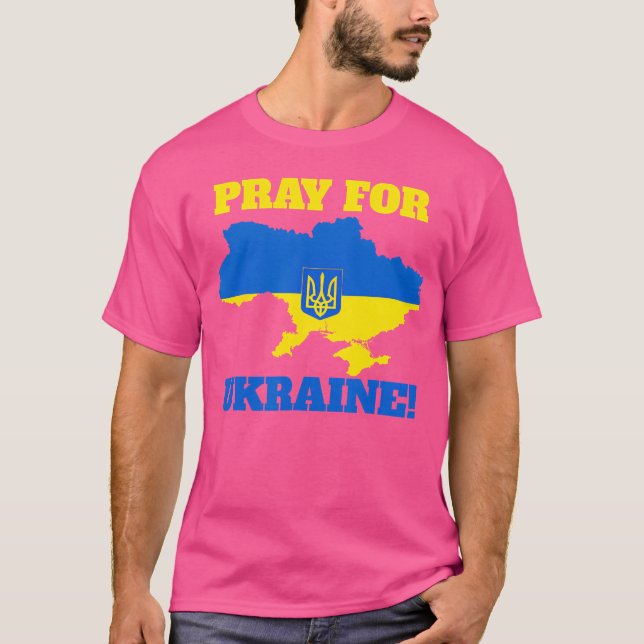 Pray For Ukraine Support Ukraine Map Patriotic gif T Shirt (Framsida)