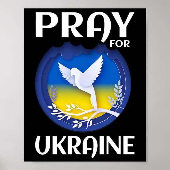 Pray For Ukraine Support Ukrainian  Poster (Framsidan)