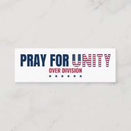 PRAY FOR UNITY over DIVISION Mini Bookmark Mini Visitkort