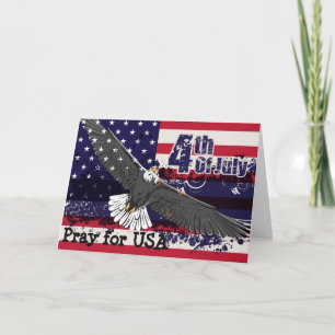 Pray for USA - 4:e juli-hälsningskort Kort
