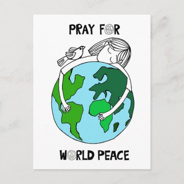 Pray for World Peace Vykort (Framsida)