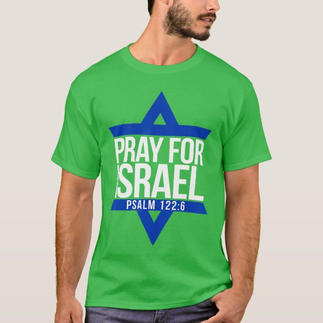 Pray ForJewish Star T Shirt (Framsida)