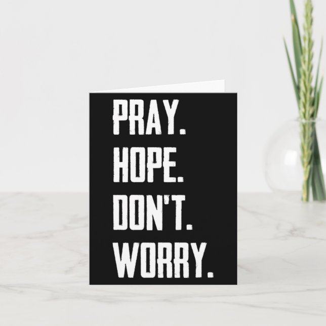 Pray Hope Dont Worry Christianity Prayer  Kort (Framsida)