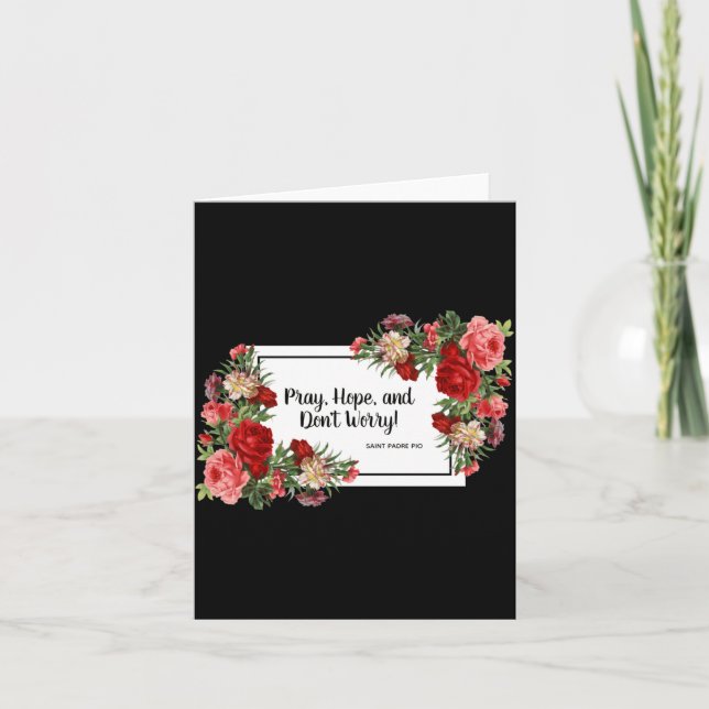 Pray Hope Dont Worry St Padre O Religious  Kort (Framsida)