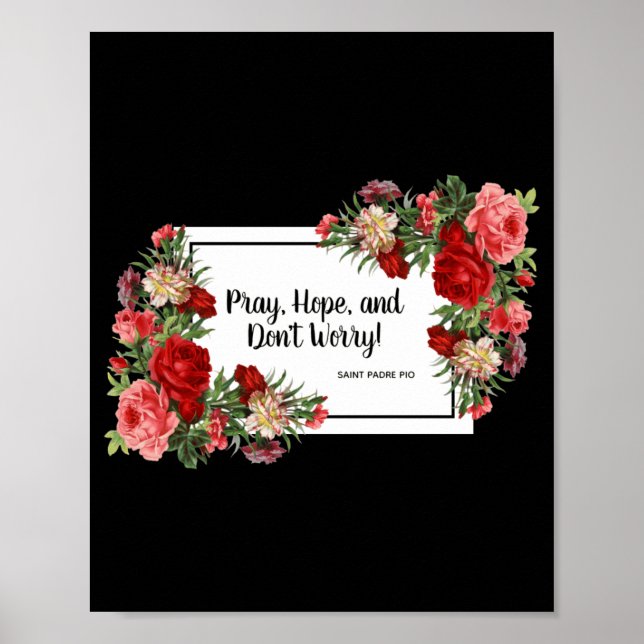 Pray Hope Dont Worry St Padre O Religious  Poster (Framsidan)