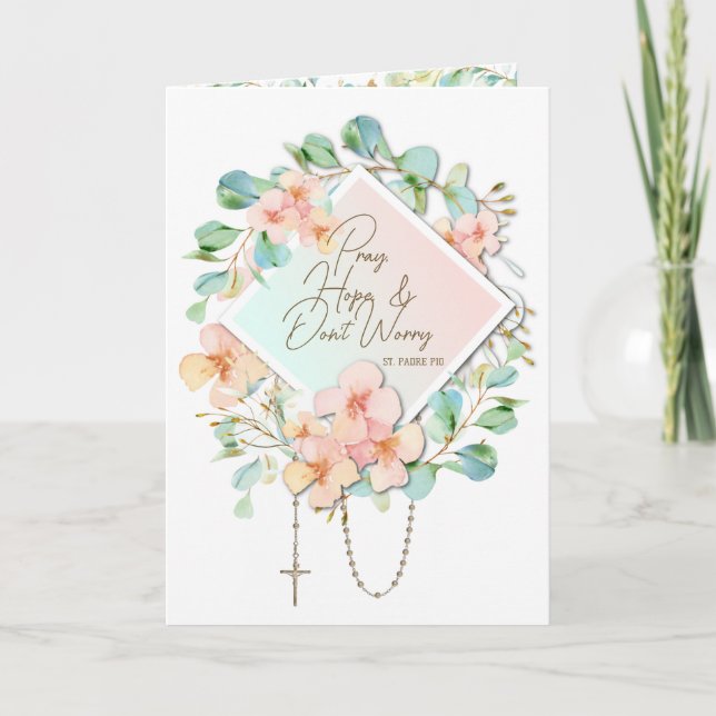 Pray Hope, oroa dig inte för Padre Pio Kort (Framsida)