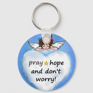 Pray, hopp och oroa dig inte! nyckelring