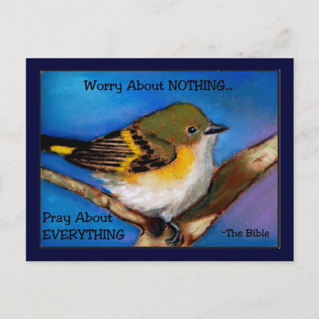 PRAY: INGET ARBETE: BIBLIG: BIRD VYKORT (Framsida)