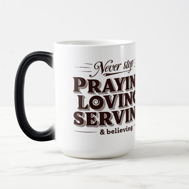 Pray Kärlek  Shirt - Upliving Christian Faith Magisk Mugg (Vänster)
