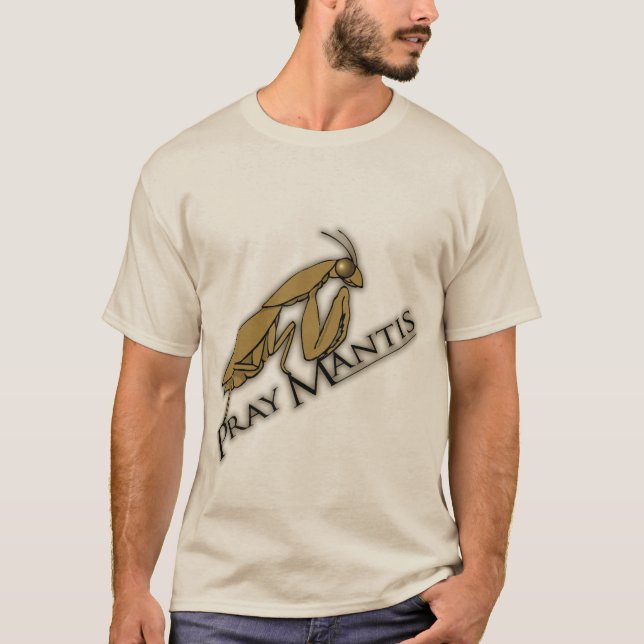 Pray Mantis brun svart manar insekt t-shirt (Framsida)