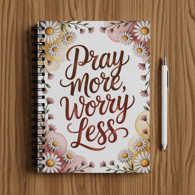 Pray more worry less notebook  anteckningsbok (Skapare uppladdad)