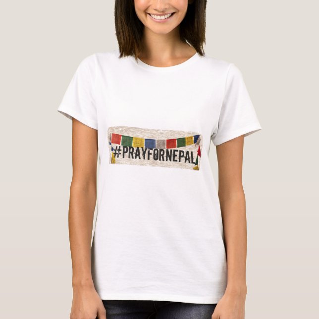 Pray Nepal Flaggor Tee (Framsida)