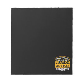 Pray On and Trust God's Unlimited Plan Faith-based Anteckningsblock