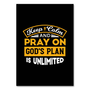 Pray On and Trust God's Unlimited Plan Faith-based Bordsnummer