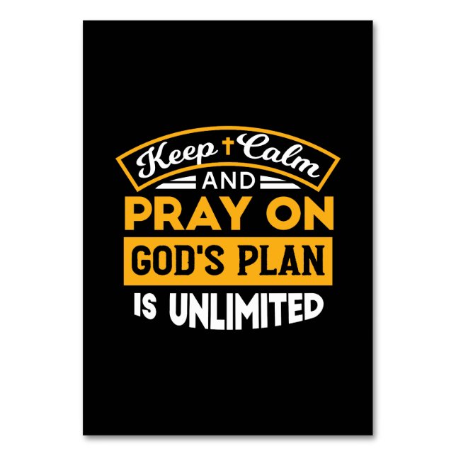 Pray On and Trust God's Unlimited Plan Faith-based Bordsnummer (Framsidan)