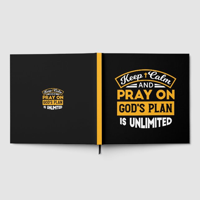 Pray On and Trust God's Unlimited Plan Faith-based Gästböcker (Full)