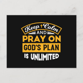 Pray On and Trust God's Unlimited Plan Faith-based Helg Vykort