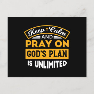 Pray On and Trust God's Unlimited Plan Faith-based Helg Vykort