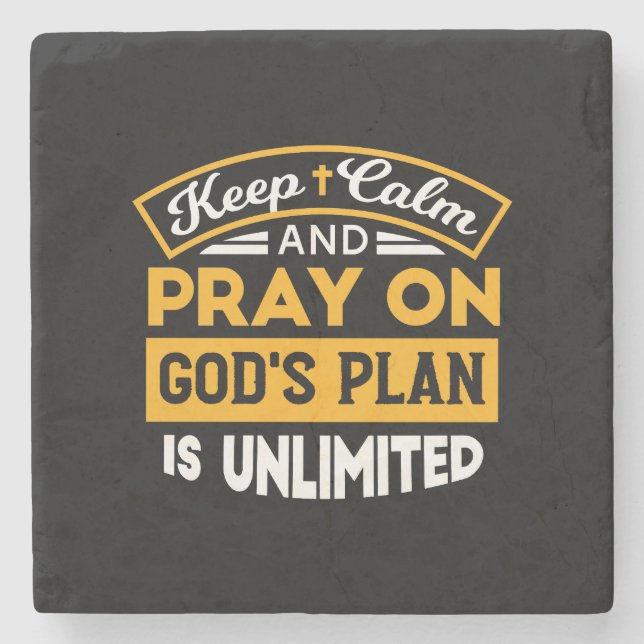 Pray On and Trust God's Unlimited Plan Faith-based Stenunderlägg (Framsidan)