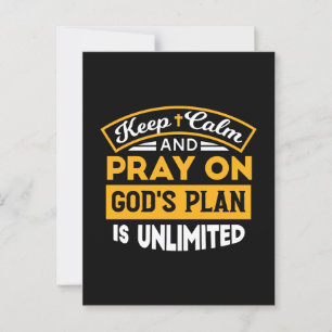 Pray On and Trust God's Unlimited Plan Faith-based Vykort