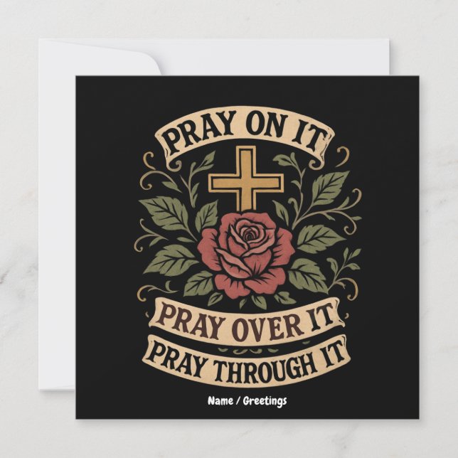 Pray on it, rota över den, rotera genom den tron. inbjudningar (Framsida)
