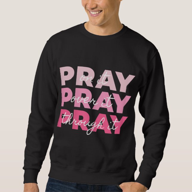 Pray Pray Pray Pray (matrisstråle) på den roterar  Lång Ärmad Tröja (Framsida)