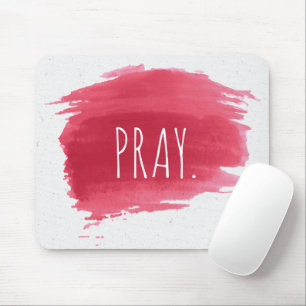PRAY-text på rött färgpenna Musmatta