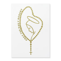 PRAY THE DAILY ROSARY VIRGIN MARY GULD MAGNET